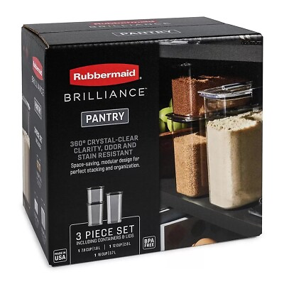 #ad Rubbermaid Brilliance Pantry Baking Storage Container Set of 3 $33.50