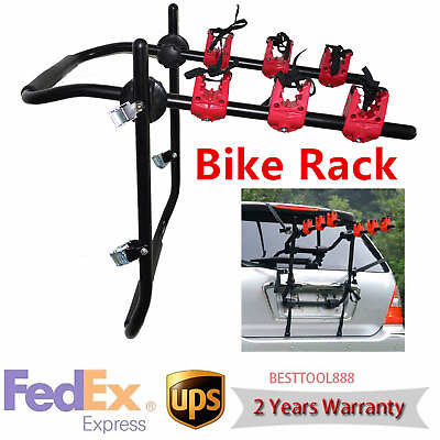 #ad #ad Bike Rack For Car Trunk Mount 3 Bicycle Carrier Sedan Hatchback Minivan SUV $55.01