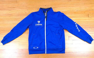 #ad Trek Mountain Oakley Sunglasses Full Zip Printed Racing Track Jacket Blue Med $49.99