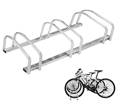 #ad Houseware 3 Bicycle Floor Parking Adjustable Storage Stand Bike Rack Parking ... $86.00