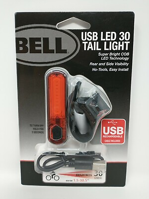 #ad Bell LED 30 USB Rechargeable Bicycle Bike Tail Light Steady Flash Mode $8.99