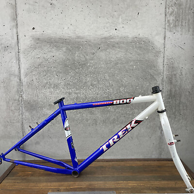 #ad #ad Vintage Trek 800 Singletrack Bike Frame Set 16.5 Red White Blue CRMO Mountain 16 $179.99