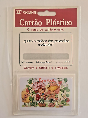 #ad Vintage Strawberry Shortcake Plastic Card Stationary Rare From Brazil Sealed $100.00