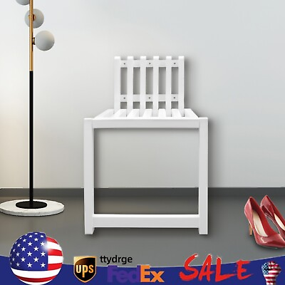 #ad Wall Mount Wood Folding Chair Hidden Footstool Entryway Seat Bench Bathroom $65.11
