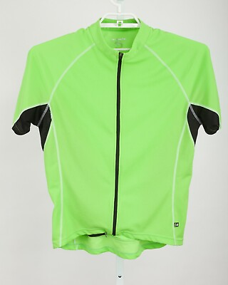 Cannondale Bike Cycling Jersey Adult Large Green Full Zip Back Pockets $14.59