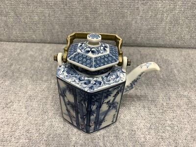 #ad Vintage Japanese Tea Pot Kettle Porcelain 7quot; Marked Bottom $66.52