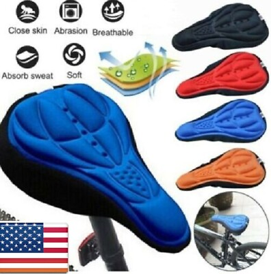 Bike 3D Gel Saddle Seat Cover Bicycle Silicone Soft Comfort Pad Cushion Padded $5.95