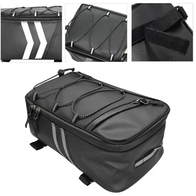 #ad #ad 8L Waterproof Bicycle Rear Rack Seat Bag Bike Cycling Storage Pouch Trunk Black $12.99