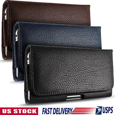 Cell Phone Pouch Case Holster Horizontal Leather Holder with Belt Clip amp; Loop US $10.89