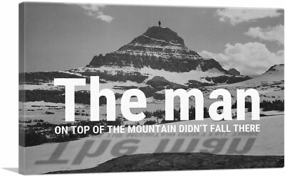 #ad ARTCANVAS Man On Top Mountain Didn’t Fall There Motivational Canvas Art Print $184.49