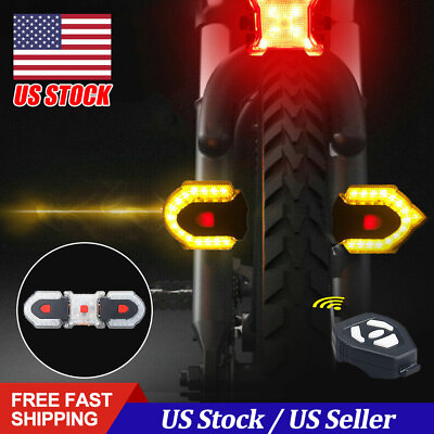 Wireless Smart Remote Control Bike Turn Signals Front and Rear Light Warning LED $28.99