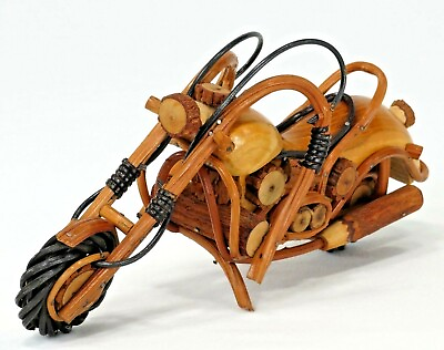 #ad Wooden Motorcycle Harley Davidson Chopper Bike Wood Desk Model Handmade Display $33.99