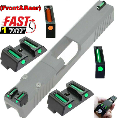 Fiber Optic Frontamp;Rear Sights Set For Glock 19 1722 23 24 26 27 33 34 35 $11.89
