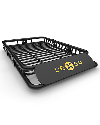 #ad 64quot; Universal Waterproof Black Roof Rack Cargo Carrier Luggage Hold Basket SUV $132.85
