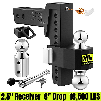 #ad Adjustable Trailer Hitch Ball Mount 2.5quot; Receiver 8quot; Adjustable Drop Rise Hitch $179.99