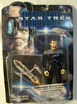 #ad Star Trek First Contact Commander William T Riker 6” Action Figure #16102 c $10.00