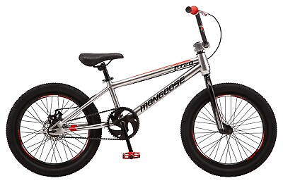 Mongoose PT20 Pump Track BMX Bike Single Speed 20 Inch Wheels Silver $159.99