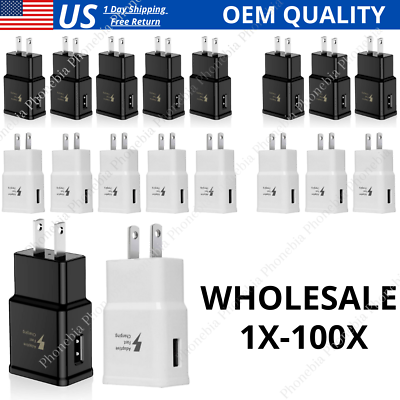 Wholesale Bulk Adaptive USB Fast Wall Charger Power Adapter For Samsung US Block $236.16