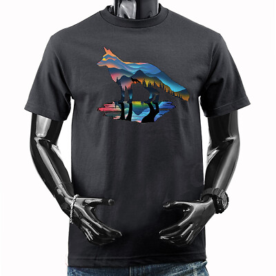 #ad Mountain Fox Wilderness Wildlife Native American Animals Graphic T shirt X Large $10.99