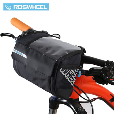 #ad ROSWHEEL 3L Bicycle Handlebar Bag MTB Road Cycling Front Bar Pannier Pouch Black $16.93