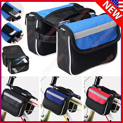 #ad Bike MTB Bicycle Cycling Rear Seat Double Pannier Saddle Storage Bag Rack Pack $6.49
