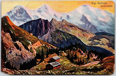 #ad CH Switzerland Rigi Railroad Mountain Rack Railway Scenic View Postcard $8.98