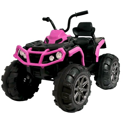 #ad #ad 24V Pink Kids Ride on ATV Power Wheels Quad Car w 2 Speeds LED Lights Bluetooth $172.79