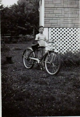 Fat Tire Vintage Mountain Bike Boy House Bicycle Vintage Photograph $5.90