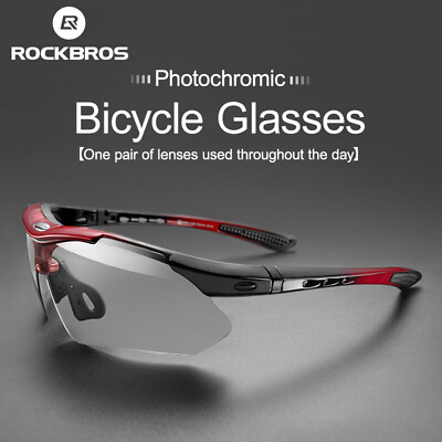 ROCKBROS Cycling Photochromic Sports Sunglasses Men#x27;s MTB Road Bike Glasses $18.99