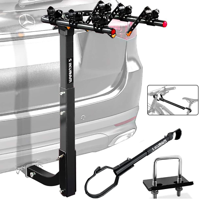 #ad 3 Bike Rack Bicycle Carrier Racks Hitch Mount Double Foldable Rack for Cars Tru $123.99
