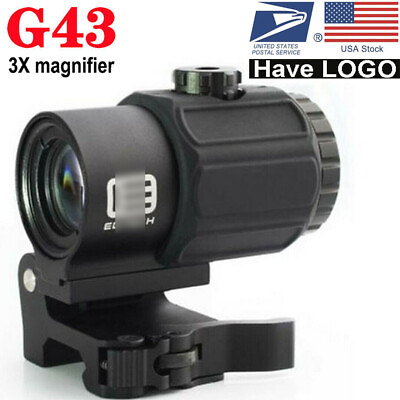 G43 3X Tactical Magnifier Scope Sight w Flip To Side Quick Detachable fit 20mm $73.99