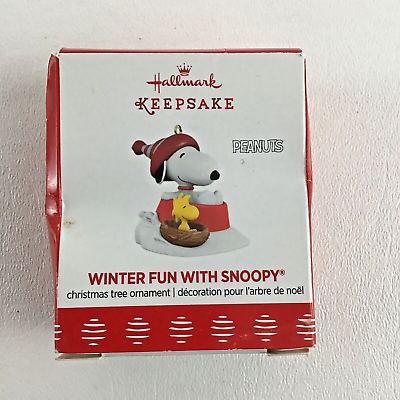 #ad Hallmark Keepsake Ornament Peanuts Gang Winter Fun With Snoopy New Mini 2017 $27.96