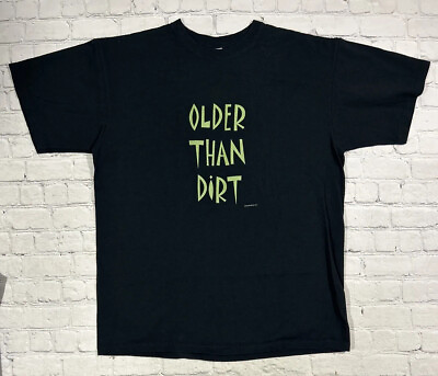 #ad Anvil Funny T Shirt OLDER THAN DIRT Men’s Large L Short Sleeve Black Green Print $9.99