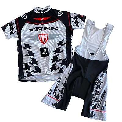 #ad Men#x27;s Medium Trek Bontrager Cycling Kit Bib Shorts Jersey Houndstooth $29.00
