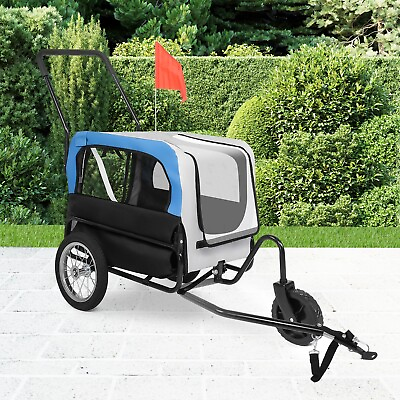 #ad CLARFEY Dog Bike Bicycle Trailer Carrier Small Pet Jogging Stroller Outdoor $137.99