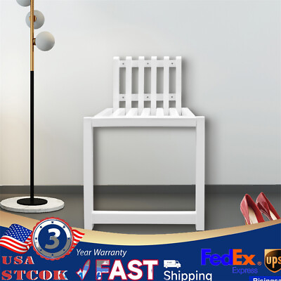 #ad Wall Mounted Wood Folding Chair Entryway Hidden Footstool Bath Seat Bench $56.14