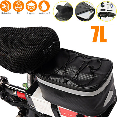 Bike Trunk Bag Bicycle Rear Rack Pack Waterproof Cycling Pouch Pannier Black 7L $9.91