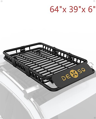 #ad Roof Rack Cargo Basket 200LBS Capacity 64quot;x 39quot;x 6quot; Universal Fit Luggage Holder $133.99