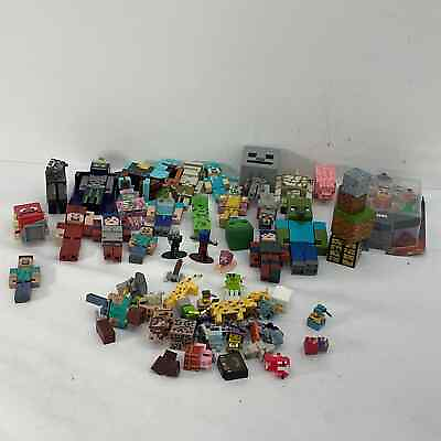 #ad Used Mixed LOT Minecraft Themed Action Figures Building Blocks Toys Accessories $99.00