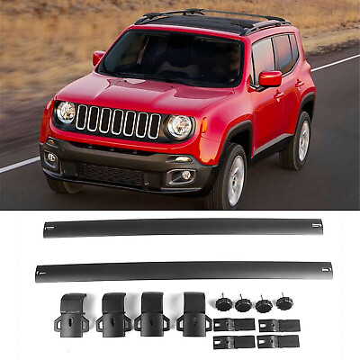 #ad Aluminum Roof Rack Cross Bars Luggage Carrier Black For 2015 2020 Jeep Renegade $40.78