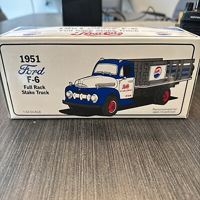 #ad First Gear 1951 Ford F 6 Pepsi Full Rack Stake Truck :34 #19 1091 Diecast NEW $36.00