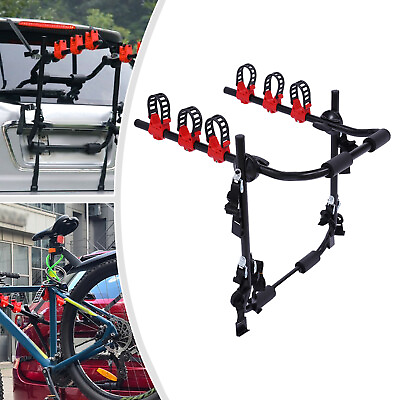 #ad Bike Rack For Car Trunk Mount 3 Bicycle Carrier Sedan Hatchback Minivan SUV New $55.00