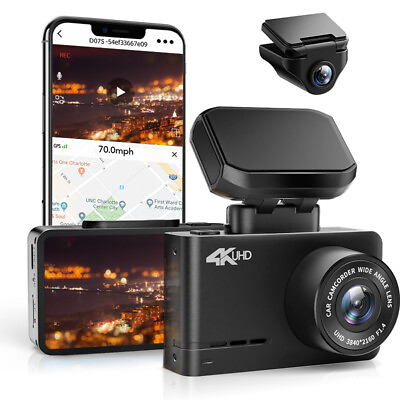 #ad WOLFBOX D07C Dash Cam Front and Rear Mini Dash Cam 4K 2.5K with WiFiamp;GPS $140.07