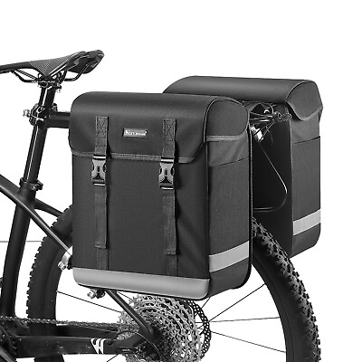 #ad BV Bike Pannier Bags Bicycle Rear Carrier Rack Seat Trunk Storage Saddle Bag $37.90