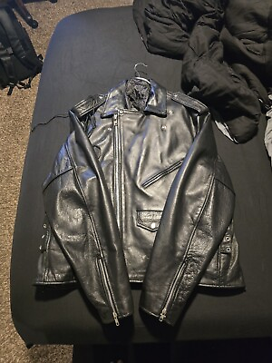 #ad Leather Gallery Leather Classic Motorcycle Men#x27;s Jacket $150.00