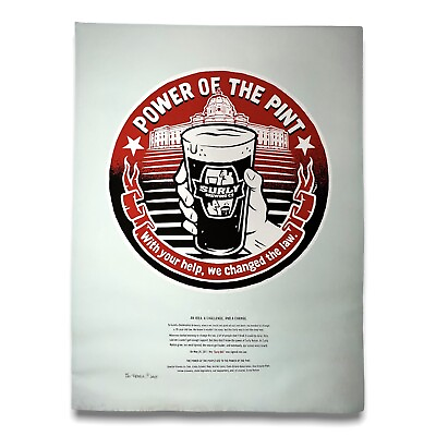 #ad #ad SURLY BREWING Power Of The Pint SIGNED POSTER PRINT 43 240 24” x 18” RARE $114.75