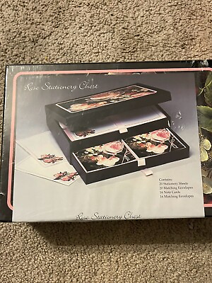 #ad Rose Stationary Chest Sealed Stationary Letter Writing Office Supplies $15.50