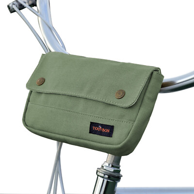#ad TOURBON Bike Front Frame Saddle Pannier Tail Phone Pouch Handlebar Bag Canvas US $20.69