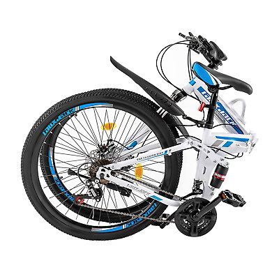 #ad 26quot; Folding Mountain Bike 21 Speed Men Bikes MTB Bicycle School Dual Disc Brake $129.50