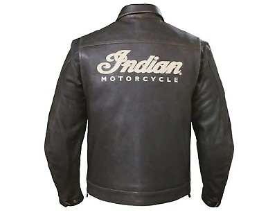 #ad Indian Motorcycle Men#x27;s Western Leather Biker jacketBlack Leather Riding jacket $179.00
